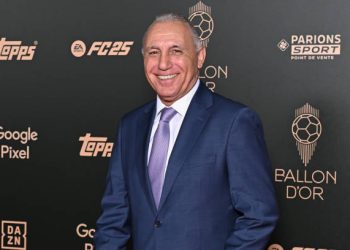 PARIS, FRANCE - OCTOBER 28: Hristo Stoichkov attends the 68th Ballon D'Or Photocall at Theatre Du Chatelet on October 28, 2024 in Paris, France. (Photo by Stephane Cardinale - Corbis/Corbis via Getty Images)