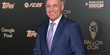 PARIS, FRANCE - OCTOBER 28: Hristo Stoichkov attends the 68th Ballon D'Or Photocall at Theatre Du Chatelet on October 28, 2024 in Paris, France. (Photo by Stephane Cardinale - Corbis/Corbis via Getty Images)